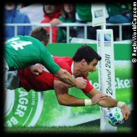 QF1 Ireland v Wales Mike Philips try